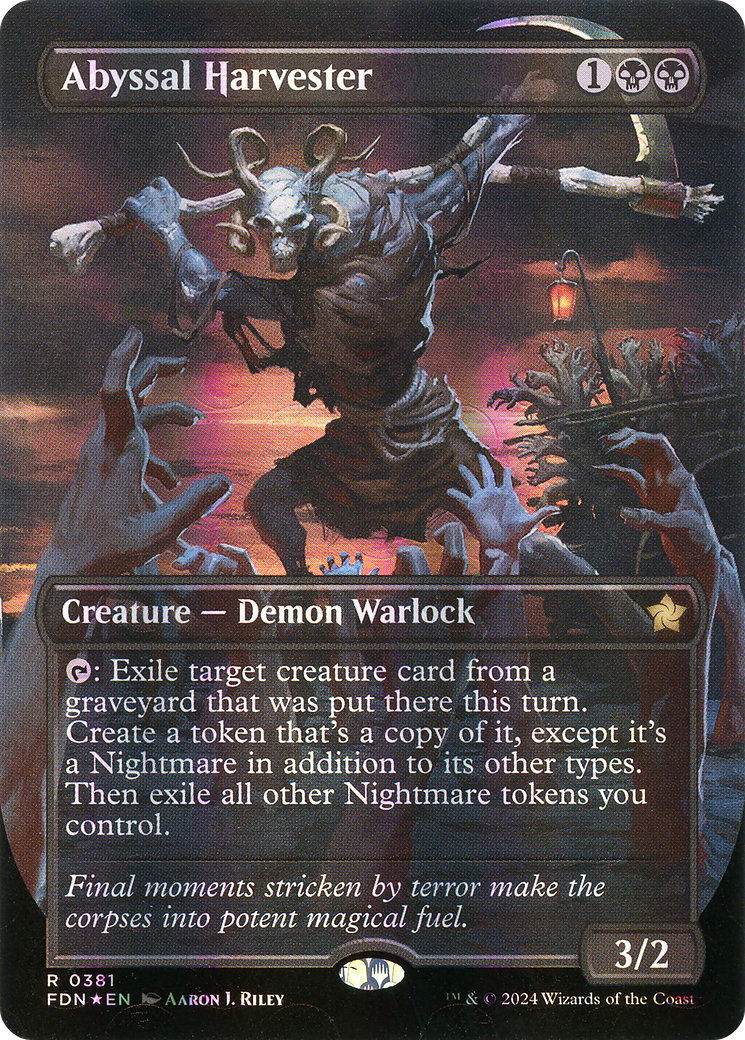 Image of Abyssal Harvester (Borderless) (Mana Foil) (FDN-381) - Foundations (Borderless) Foil