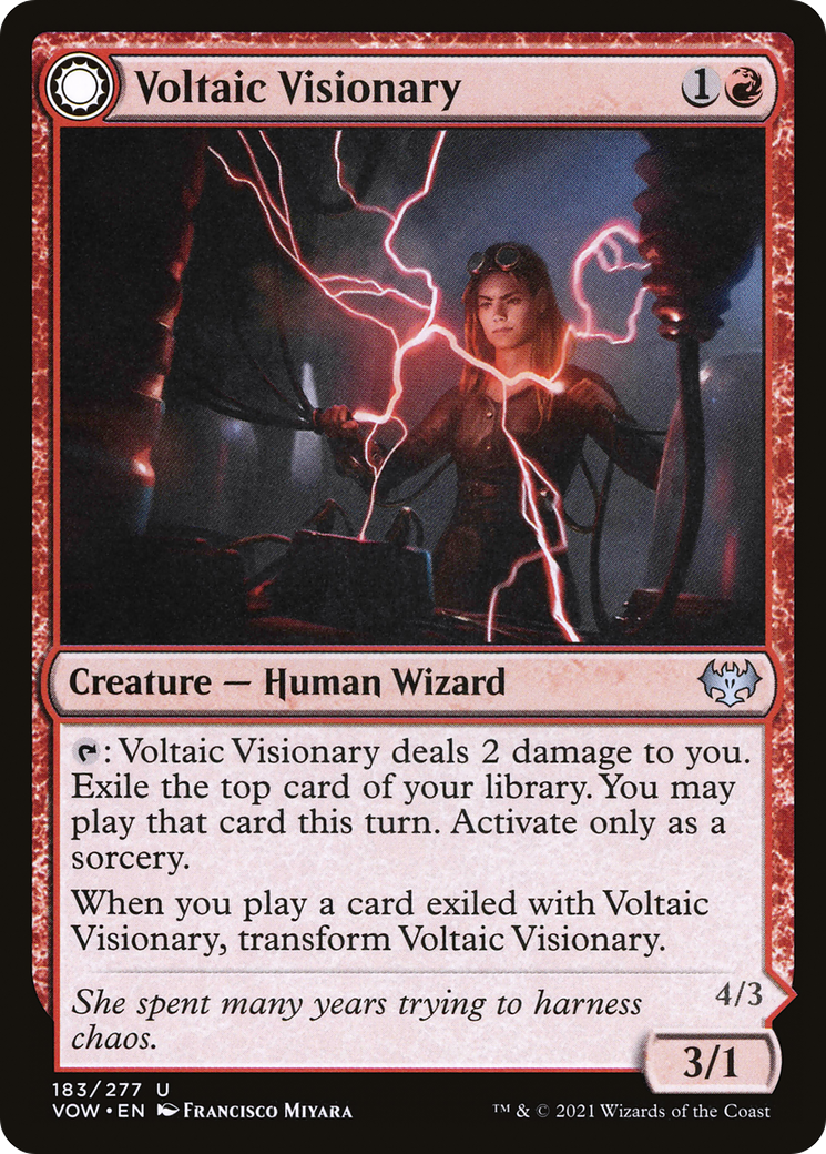 Image of Voltaic Visionary (VOW-183) - Innistrad: Crimson Vow: (Double Faced Transform) Foil
