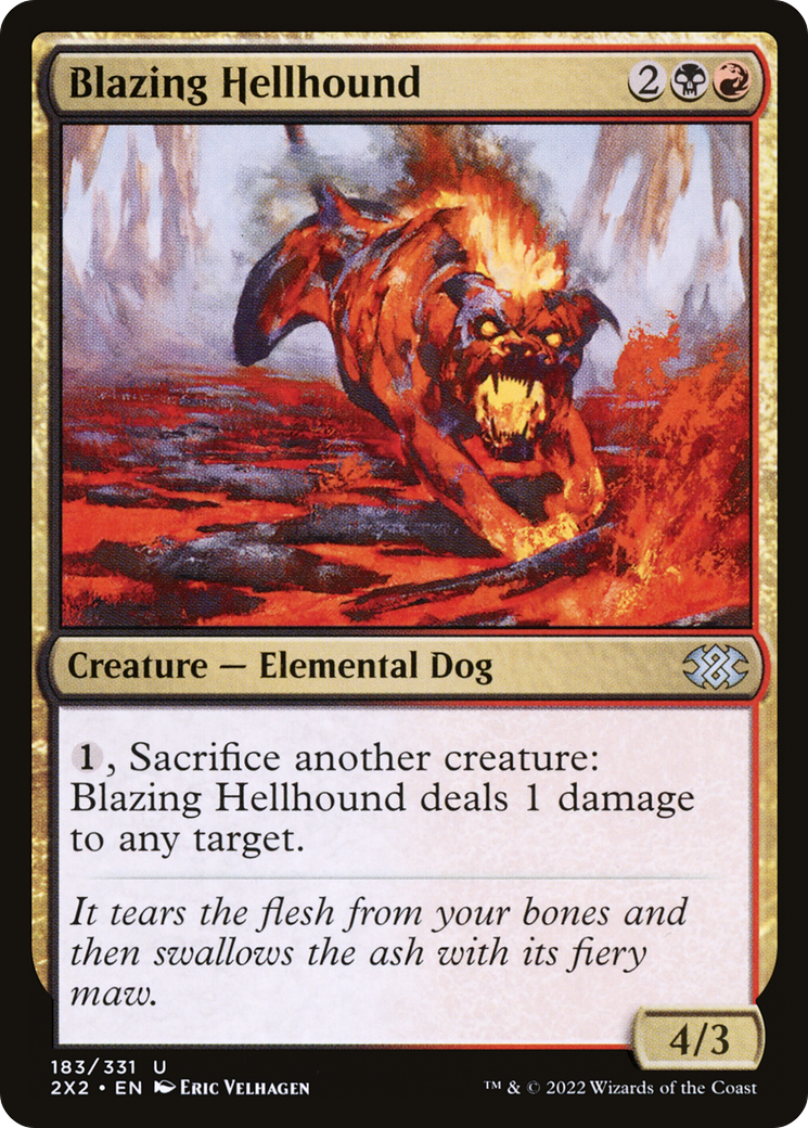 Image of Blazing Hellhound (2X2-183) - Double Masters 2022 Foil