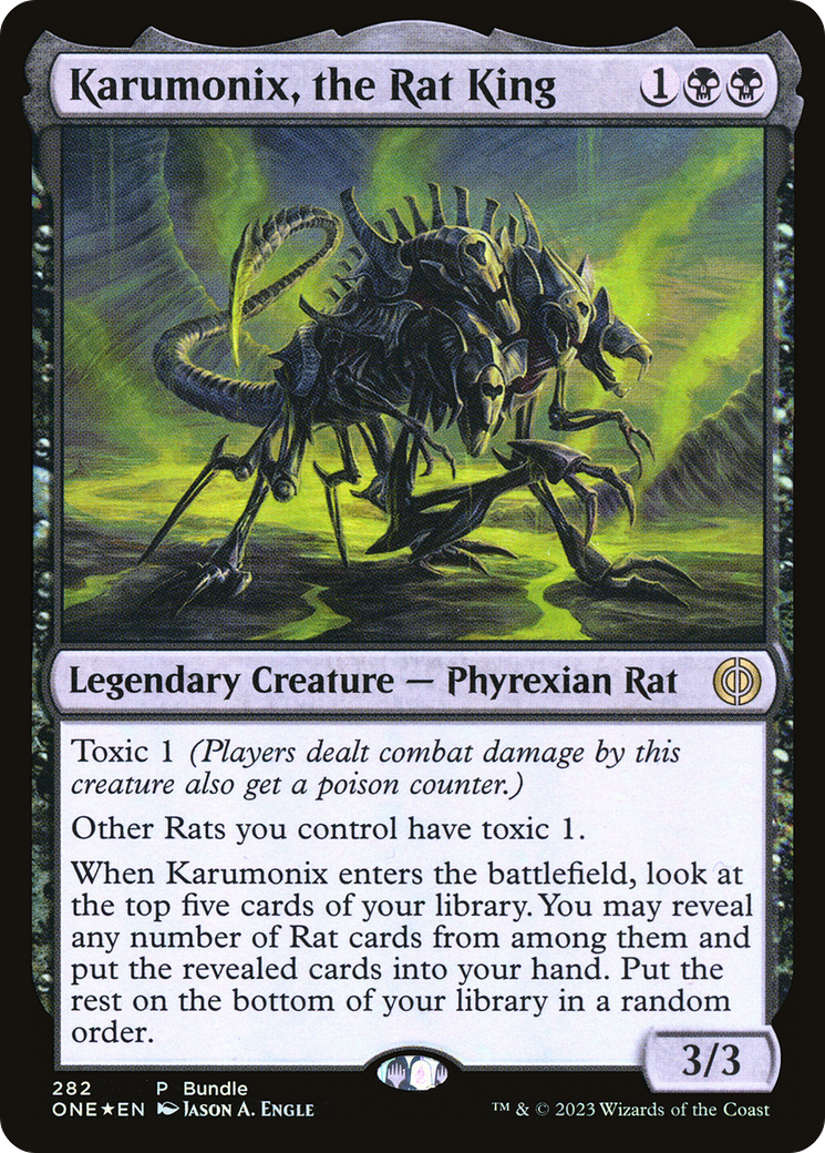 Image of Karumonix, the Rat King (ONE Bundle) (UMP-282) - Phyrexia: All Will Be One Foil