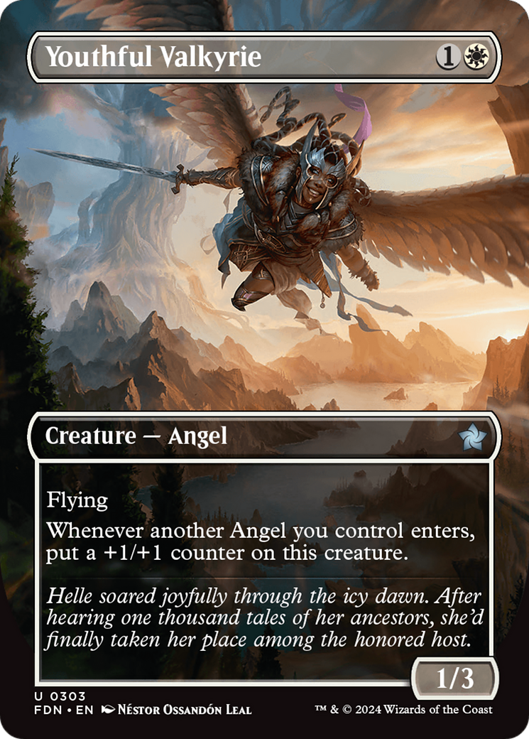 Image of Youthful Valkyrie (Borderless) (FDN-303) - Foundations (Borderless) Foil