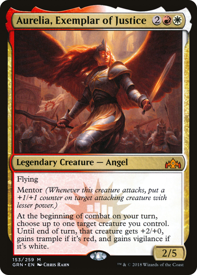Image of Aurelia, Exemplar of Justice (GRN-153) - Guilds of Ravnica Foil