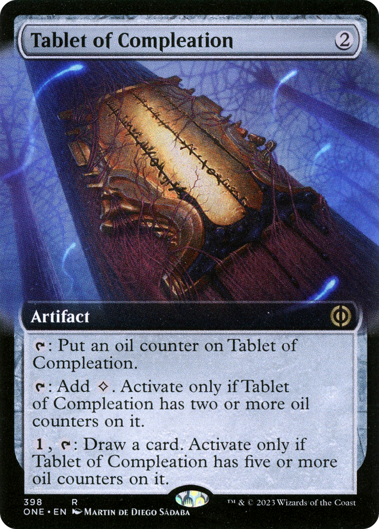 Image of Tablet of Compleation (Extended Art) (ONE-398) - Phyrexia: All Will Be One: (Extended Art) Foil