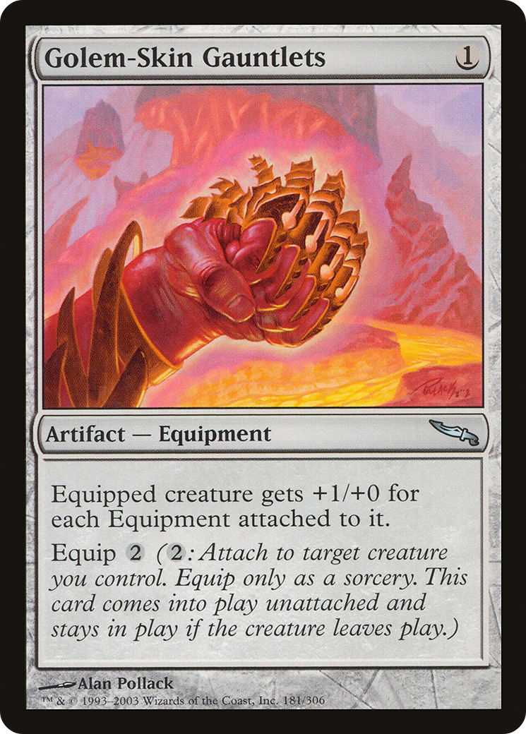 Image of Golem-Skin Gauntlets (MRD-181) - Mirrodin Foil
