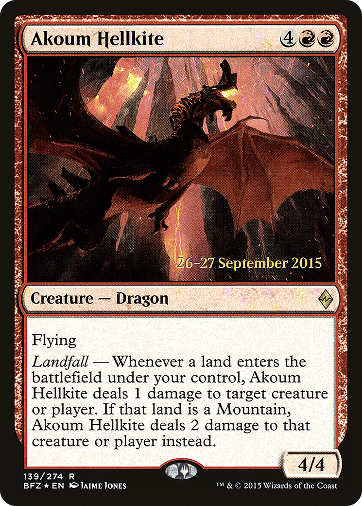 Image of Akoum Hellkite (PRE-139S) - Battle for Zendikar Promos Foil