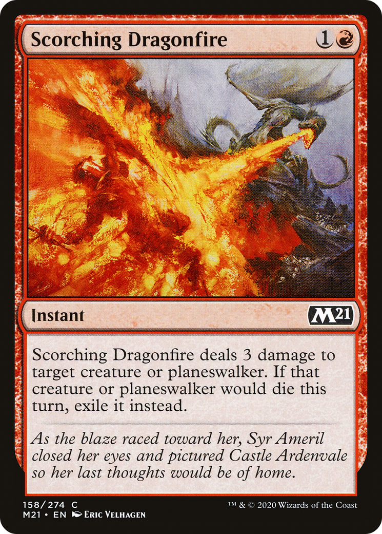 Image of Scorching Dragonfire (M21-158) - Core Set 2021 Foil