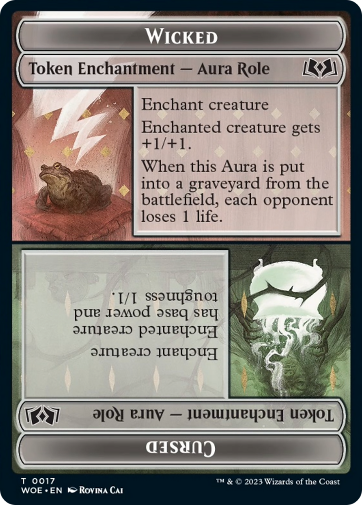 Image of Wicked Role / Cursed Role Token (WOE-017) - Wilds of Eldraine Tokens
