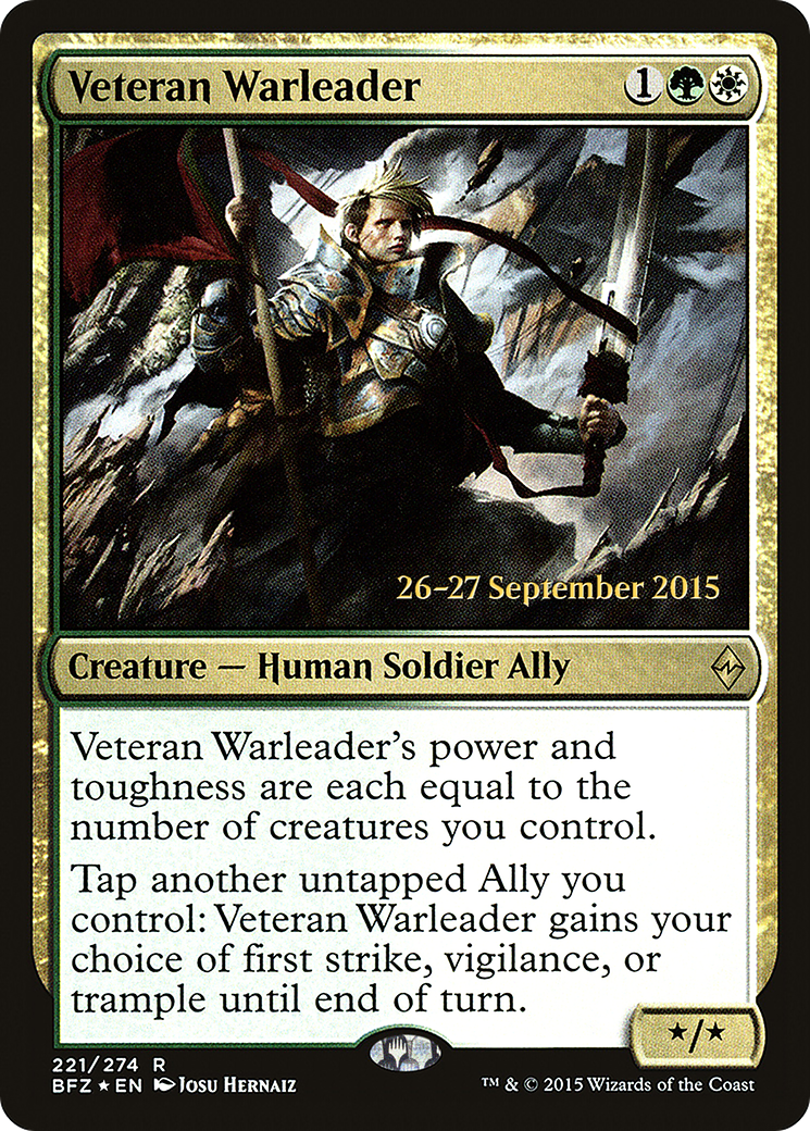 Image of Veteran Warleader (PRE-221S) - Battle for Zendikar Promos Foil