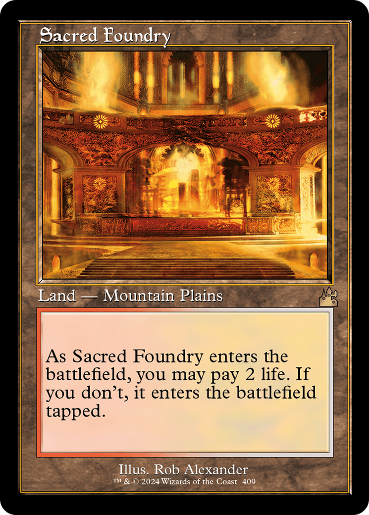 Image of Sacred Foundry (Retro Frame) (RVR-409) - Ravnica Remastered Foil