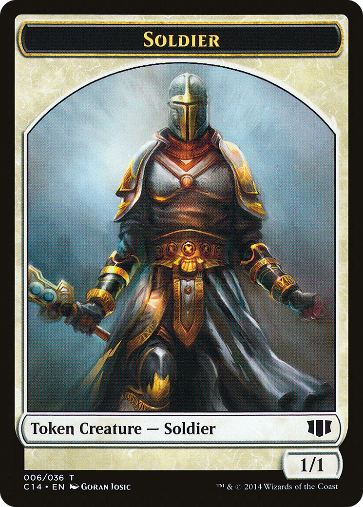 Image of Soldier // Spirit Double-sided Token (C14-006) - Commander 2014 Tokens