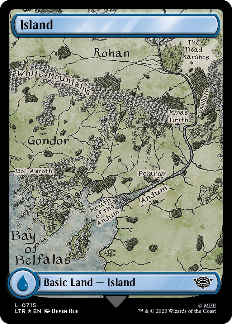 Image of Island (0715) (Surge Foil) (LTR-715) - The Lord of the Rings: Tales of Middle-earth Foil