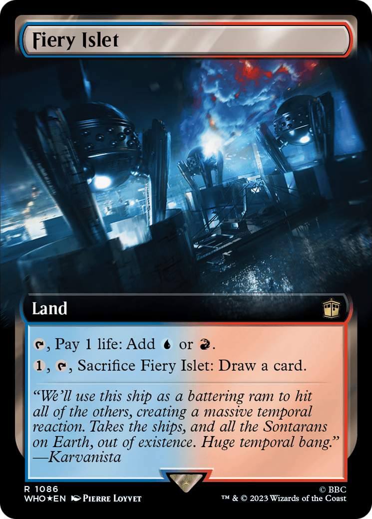 Image of Fiery Islet (Extended Art) (Surge Foil) (WHO-1086) - Doctor Who: (Extended Art) Foil