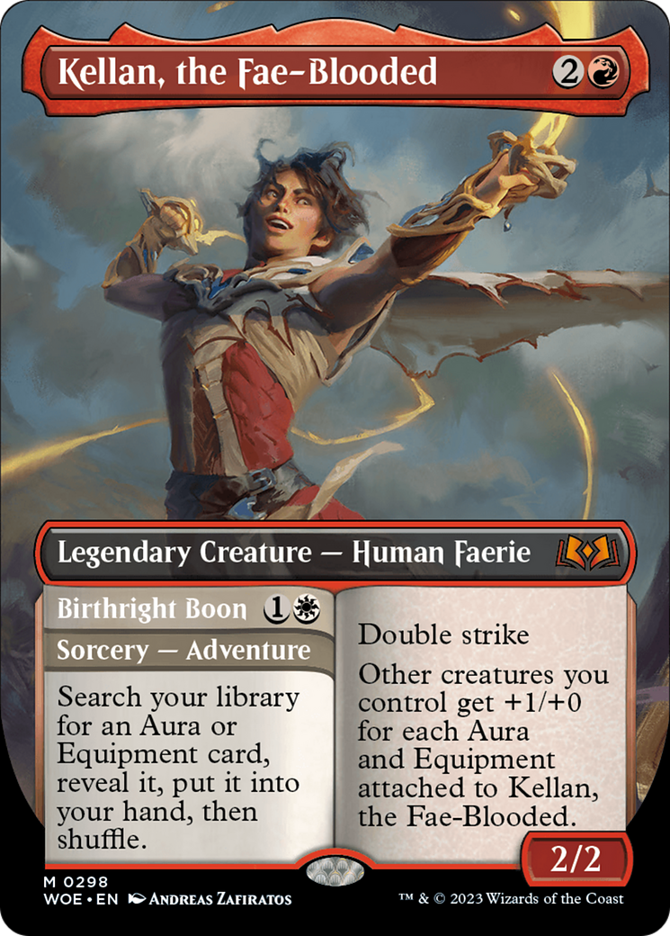 Image of Kellan, the Fae-Blooded (Borderless) (WOE-298) - Wilds of Eldraine (Borderless)