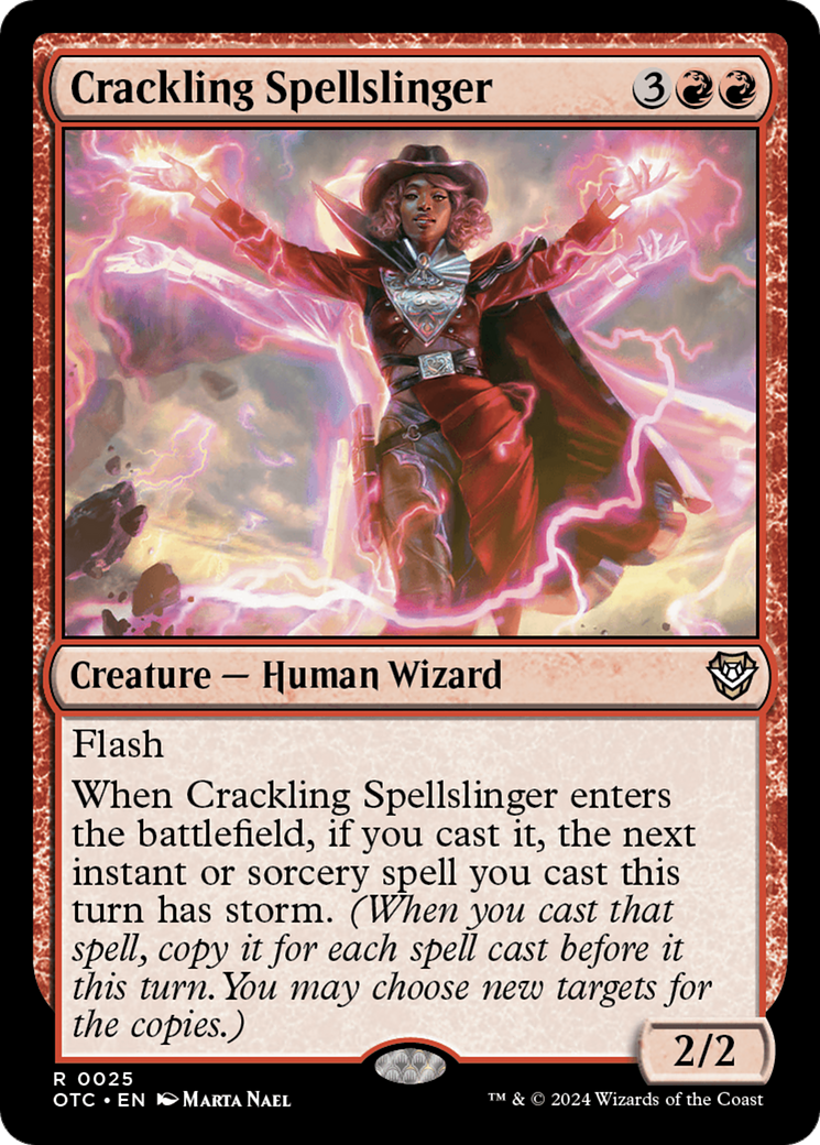 Image of Crackling Spellslinger (OTC-025) - Outlaws of Thunder Junction Commander