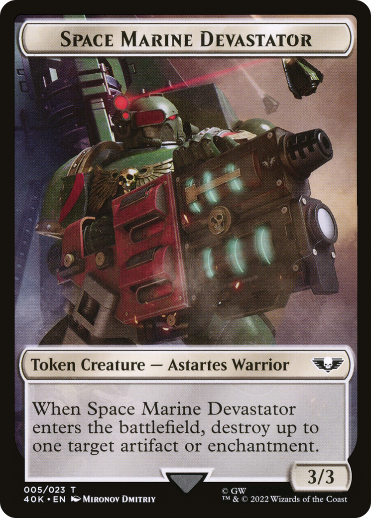 Image of Space Marine Devastator (T40K-005) - Warhammer 40,000 Tokens