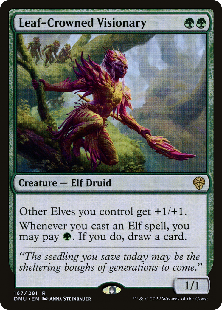 Image of Leaf-Crowned Visionary (DMU-167) - Dominaria United Foil