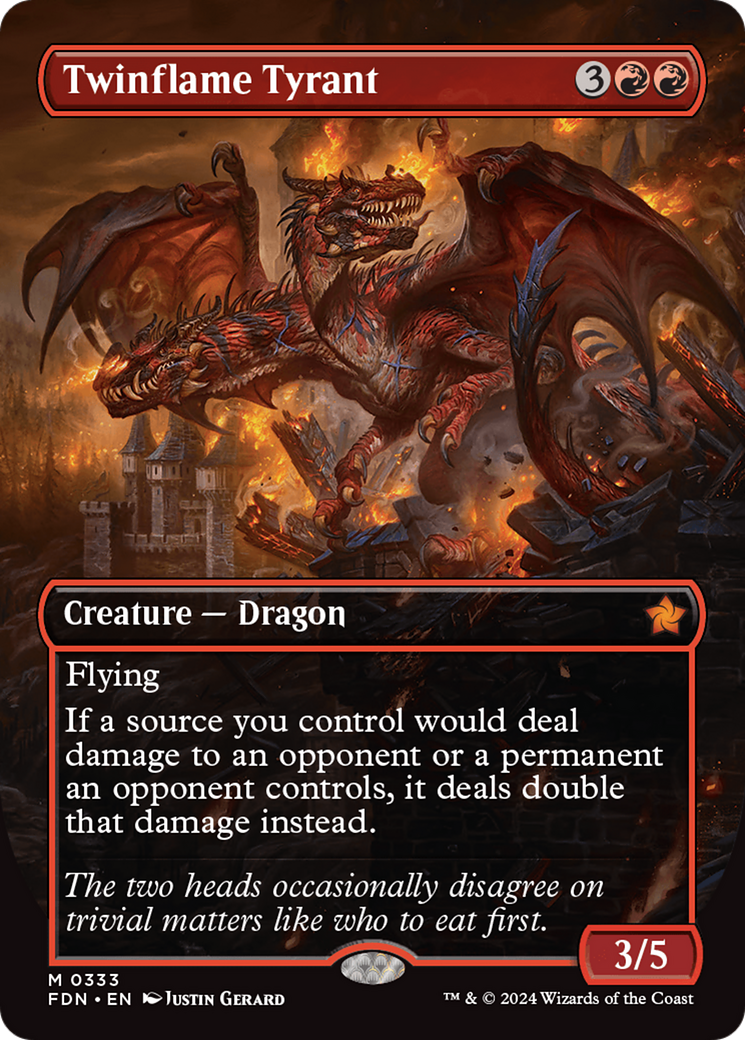 Image of Twinflame Tyrant (Borderless) (FDN-333) - Foundations (Borderless) Foil