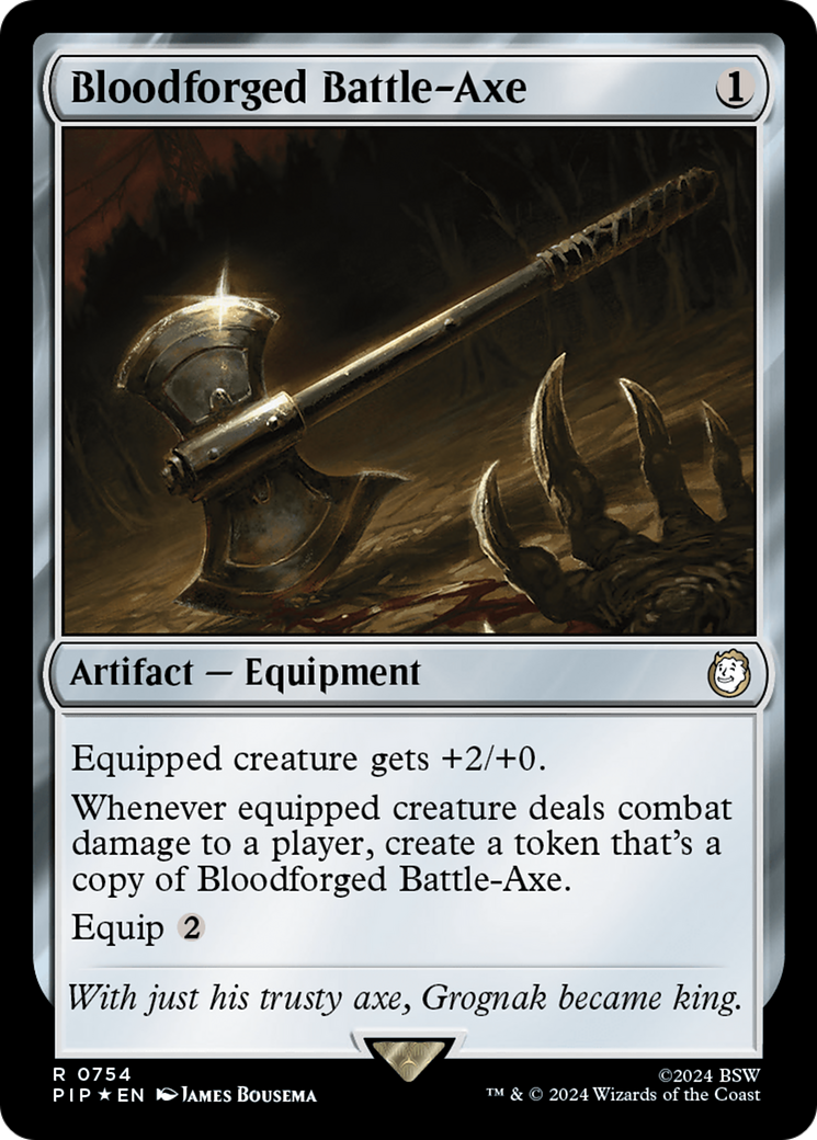 Image of Bloodforged Battle-Axe (Surge Foil) (PIP-754) - Fallout Foil