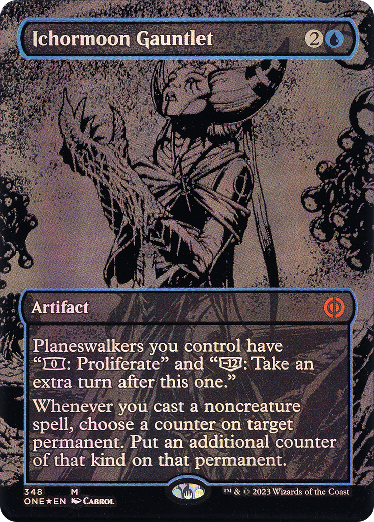 Image of Ichormoon Gauntlet (Oil Slick Raised Foil) (ONE-348) - Phyrexia: All Will Be One (Borderless) Foil