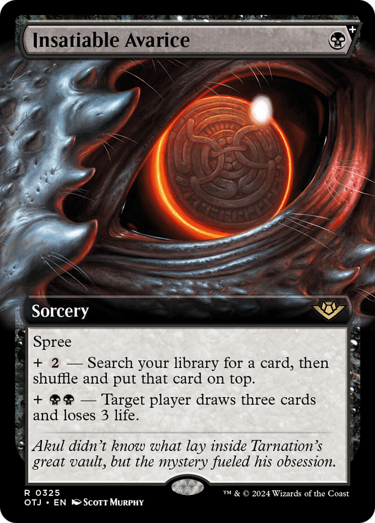 Image of Insatiable Avarice (Extended Art) (OTJ-325) - Outlaws of Thunder Junction: (Extended Art, spree) Foil