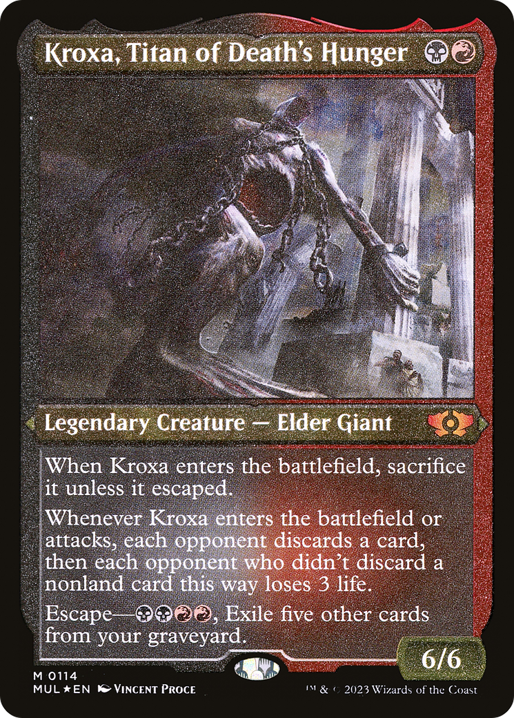 Image of Kroxa, Titan of Death's Hunger (Foil Etched) (MUL-114) - Multiverse Legends Foil