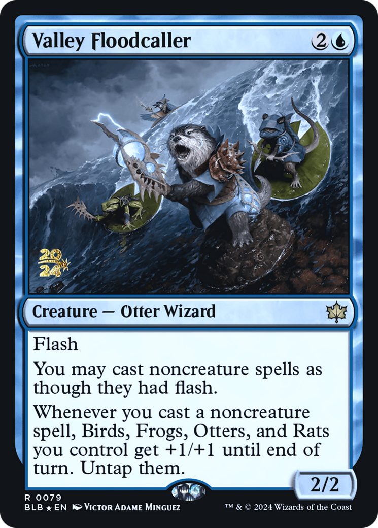 Image of Valley Floodcaller (PRE-079) - Bloomburrow Promos Foil