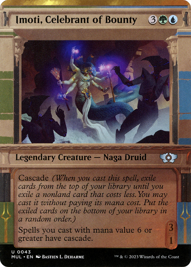 Image of Imoti, Celebrant of Bounty (MUL-043) - Multiverse Legends: (Showcase) (Borderless)