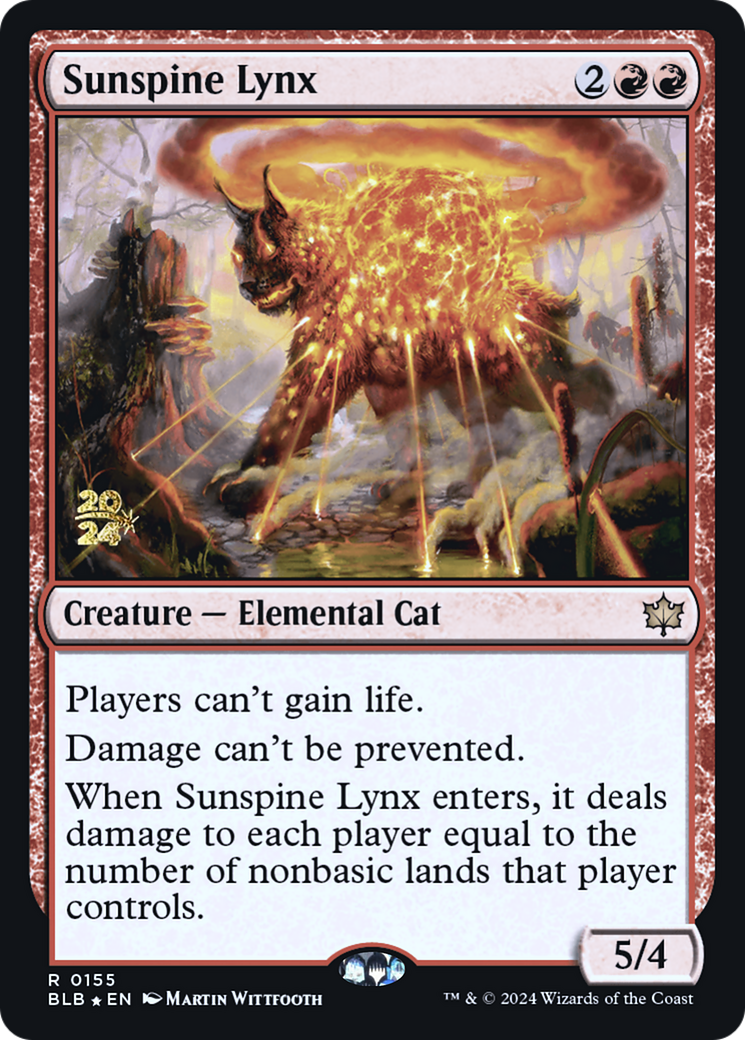Image of Sunspine Lynx (PRE-155) - Bloomburrow Promos Foil