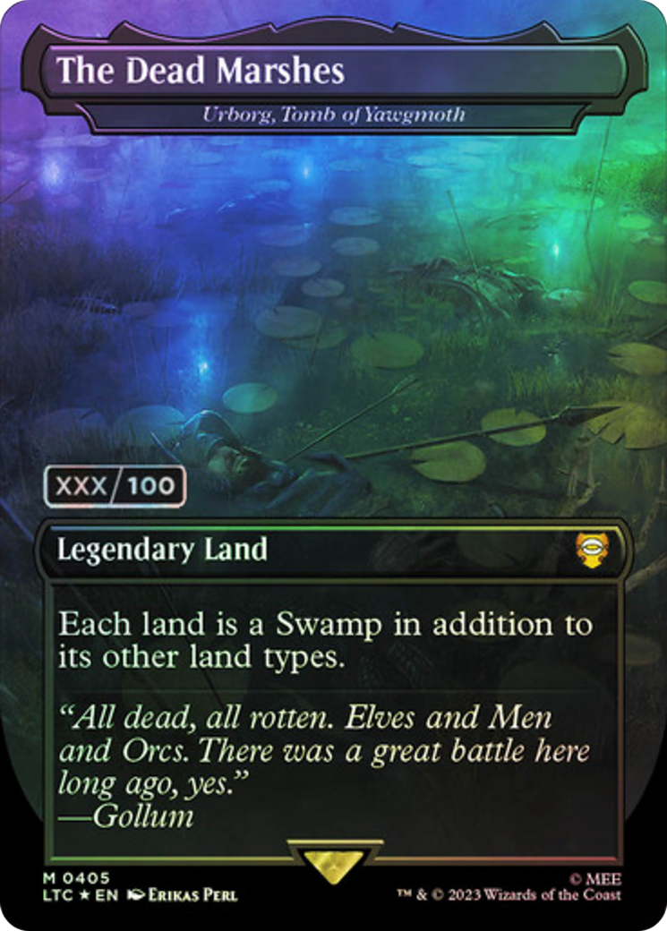 Image of The Dead Marshes - Urborg, Tomb of Yawgmoth (Serial Numbered) (LTC-405) - Tales of Middle-earth Commander / The Dead Marshes (Borderless) Foil