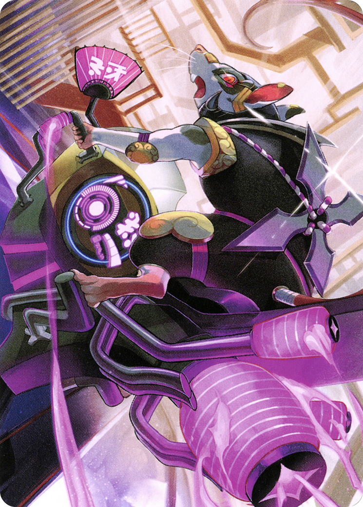 Image of Nashi, Moon Sage's Scion // Nashi, Moon Sage's Scion (ANEO-059) - Neon Dynasty Art Series (Borderless) Foil
