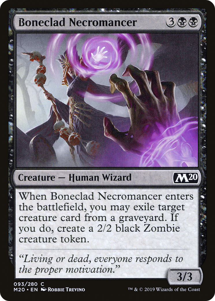 Image of Boneclad Necromancer (M20-093) - Core Set 2020 Foil