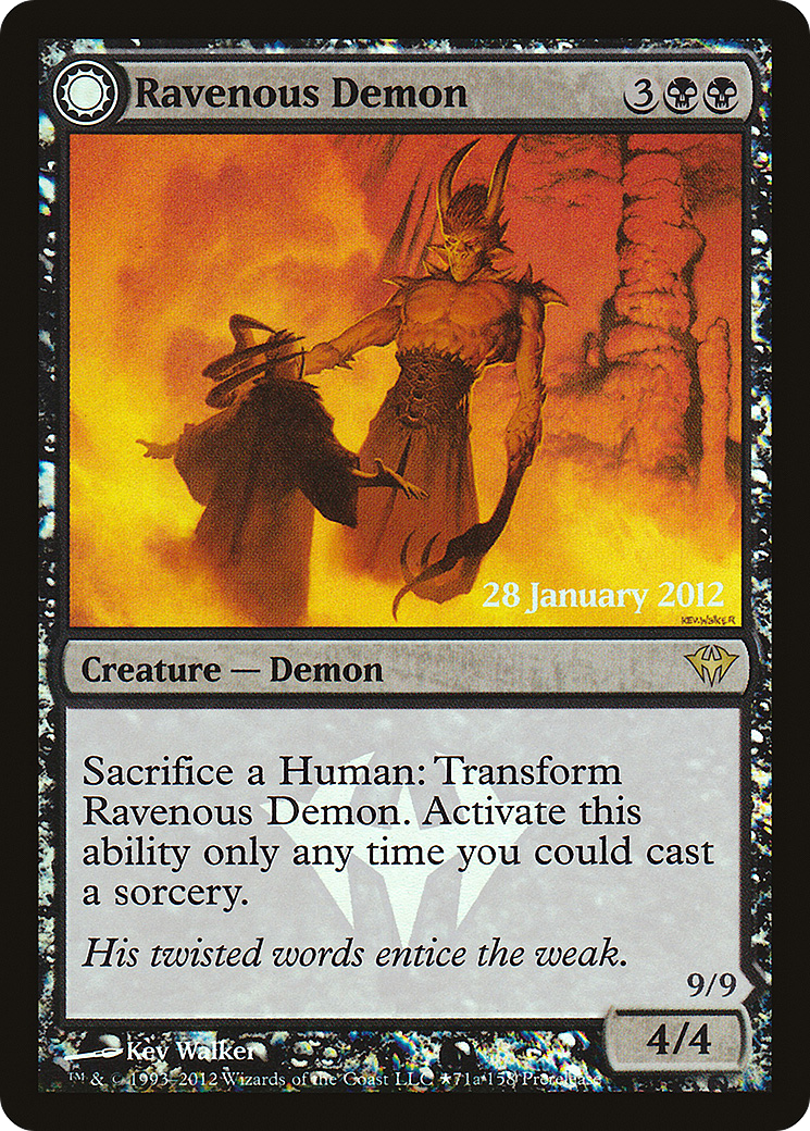 Image of Ravenous Demon (PRE-071) - Dark Ascension Promos: (Double Faced Transform) Foil
