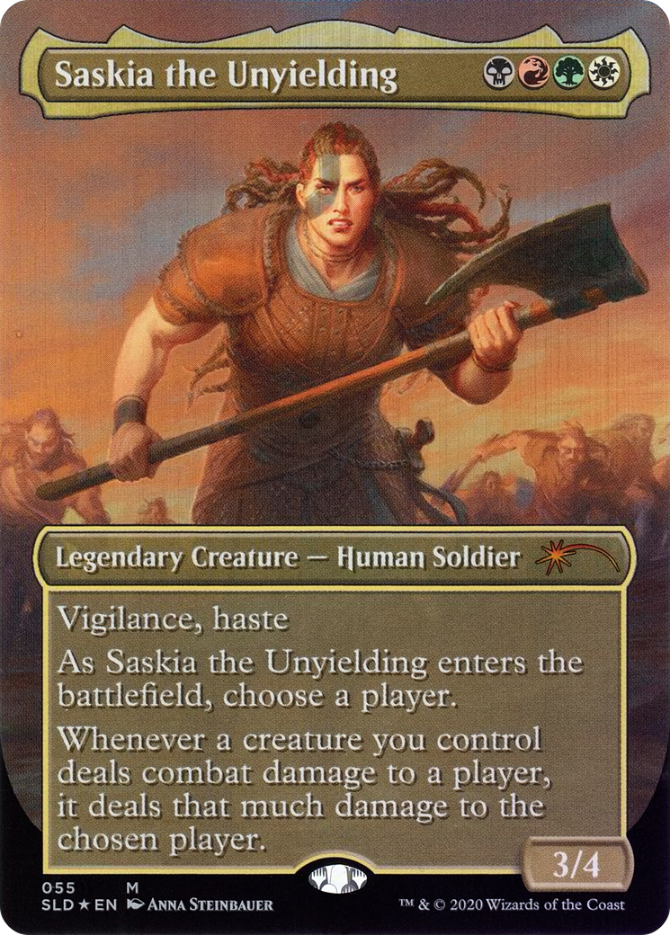 Image of Saskia the Unyielding (SLD-055) - Secret Lair Drop (Borderless) Foil