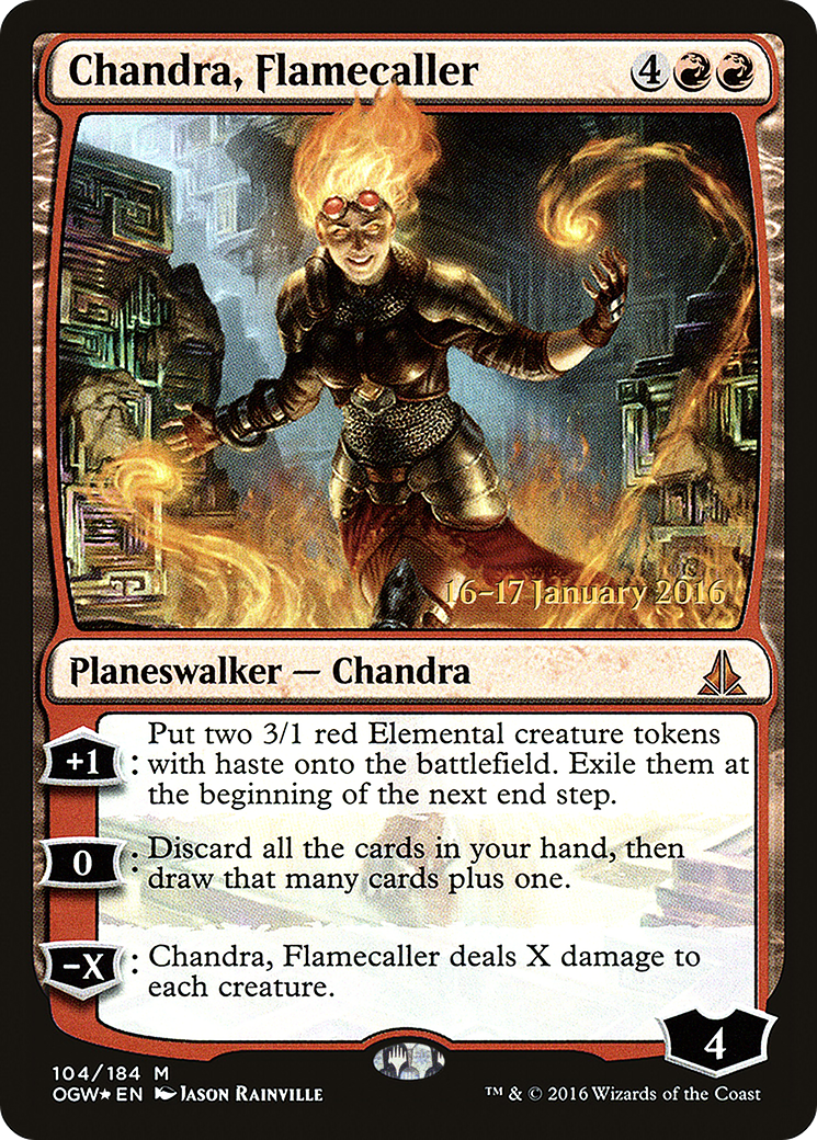 Image of Chandra, Flamecaller (PRE-104) - Oath of the Gatewatch Promos Foil