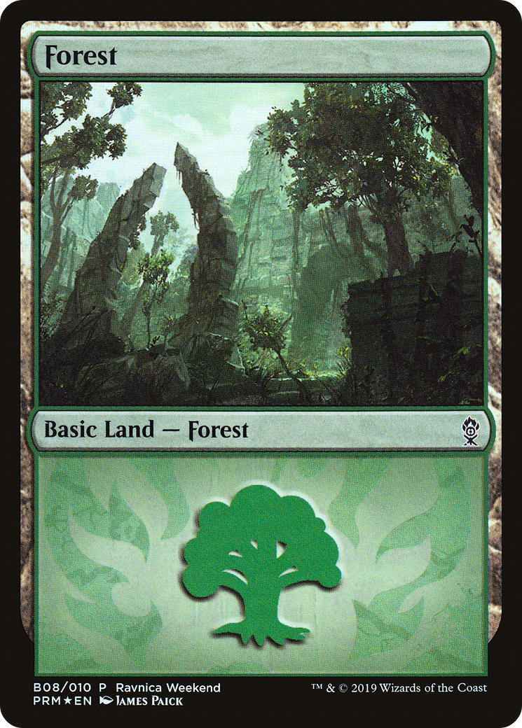 Image of Forest - Gruul (B08) (LARP-B08) - RNA Ravnica Weekend Foil