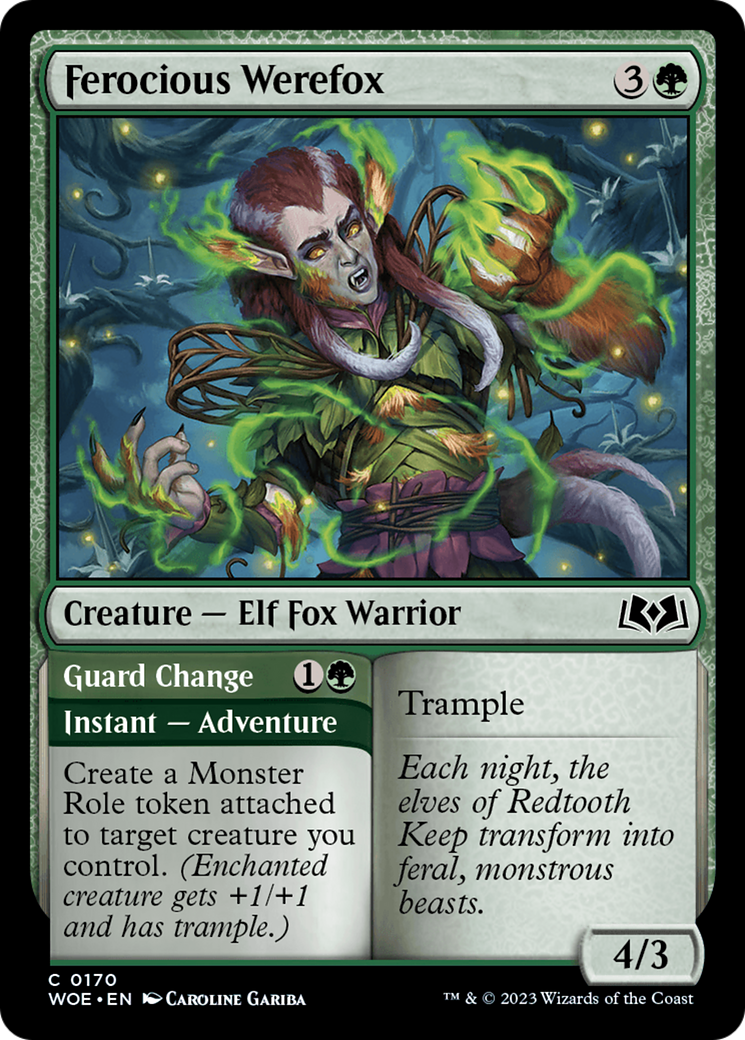 Image of Ferocious Werefox (WOE-170) - Wilds of Eldraine Foil