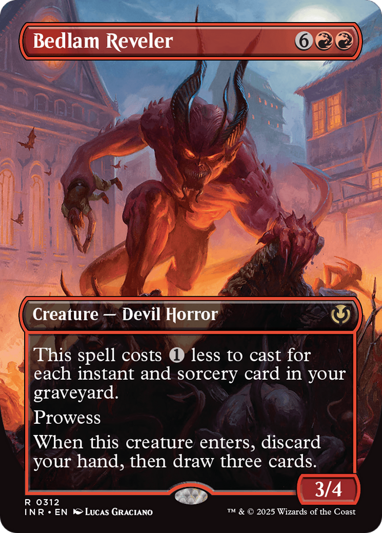Image of Bedlam Reveler (Borderless) (INR-312) - Innistrad Remastered (Borderless) Foil