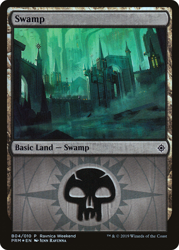Image of Swamp - Orzhov (B04) (LARP-B04) - RNA Ravnica Weekend Foil