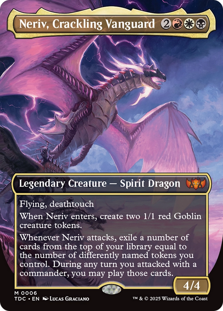 Image of Neriv, Crackling Vanguard (Borderless) (TDC-006) - Commander: Tarkir: Dragonstorm (Borderless)