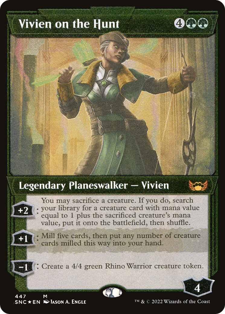 Image of Vivien on the Hunt (Showcase) (Foil Etched) (SNC-447) - Streets of New Capenna: (Showcase) Foil