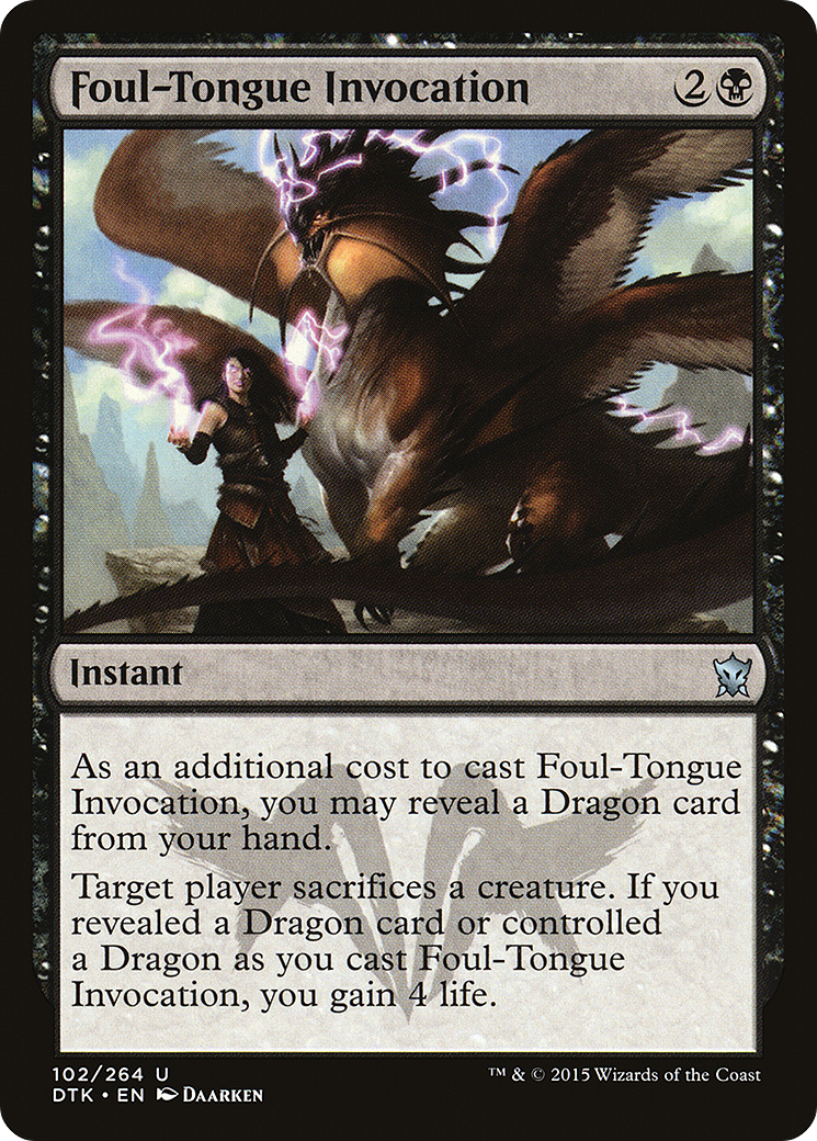 Image of Foul-Tongue Invocation (DTK-102) - Dragons of Tarkir Foil
