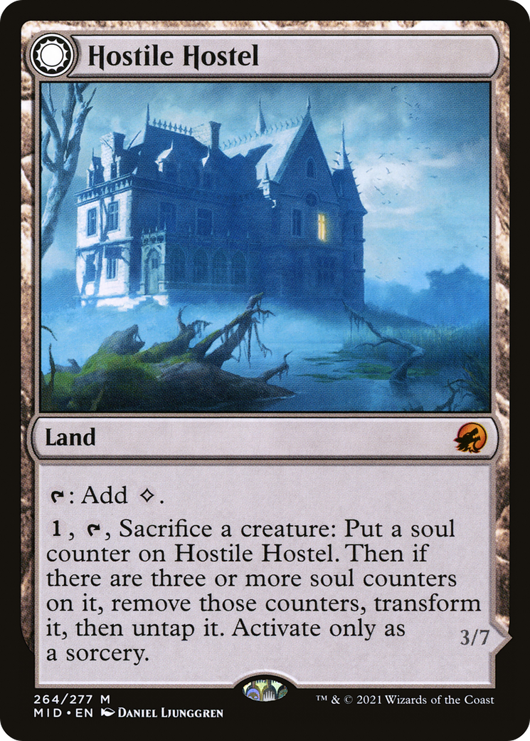 Image of Hostile Hostel (MID-264) - Innistrad: Midnight Hunt: (Double Faced Transform) Foil