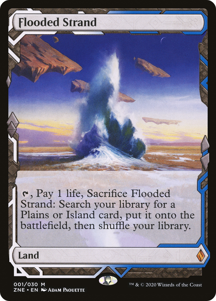 Image of Flooded Strand (ZNE-001) - Zendikar Rising Expeditions Foil