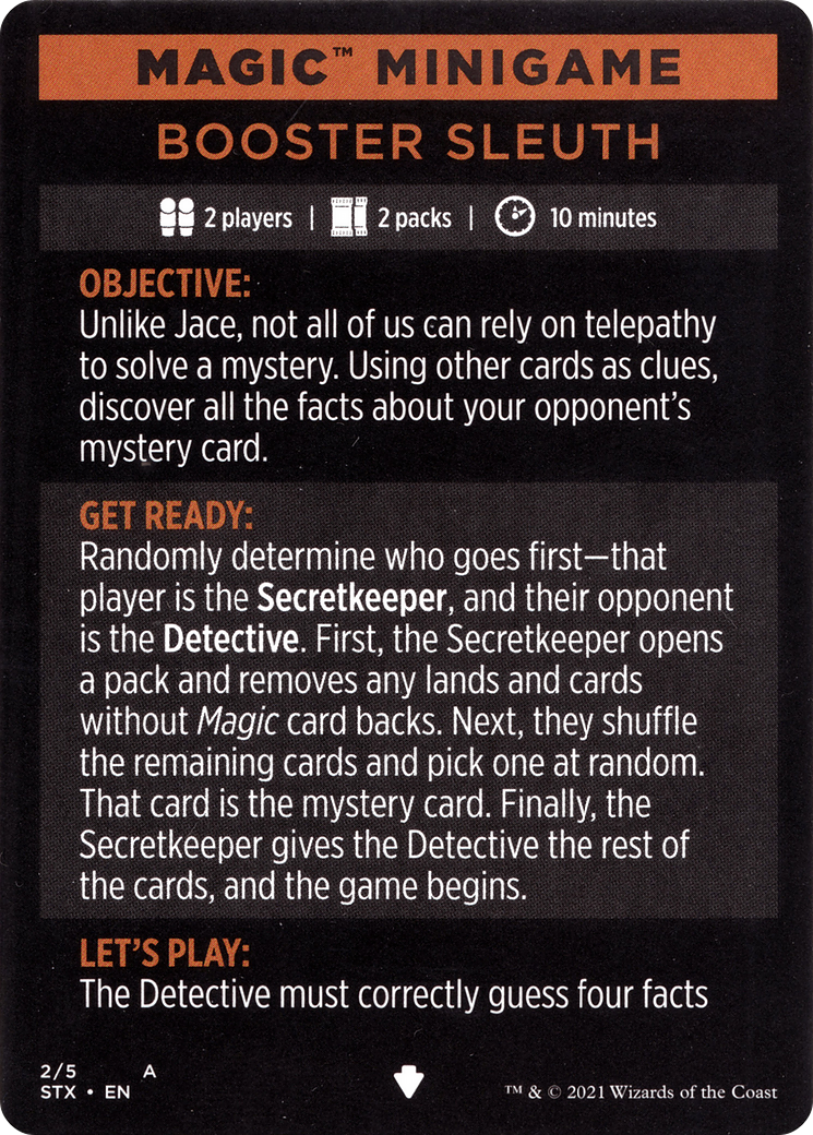 Image of Booster Sleuth // Booster Sleuth (cont'd) (MSTX-002) - Strixhaven: School of Mages Minigames Foil
