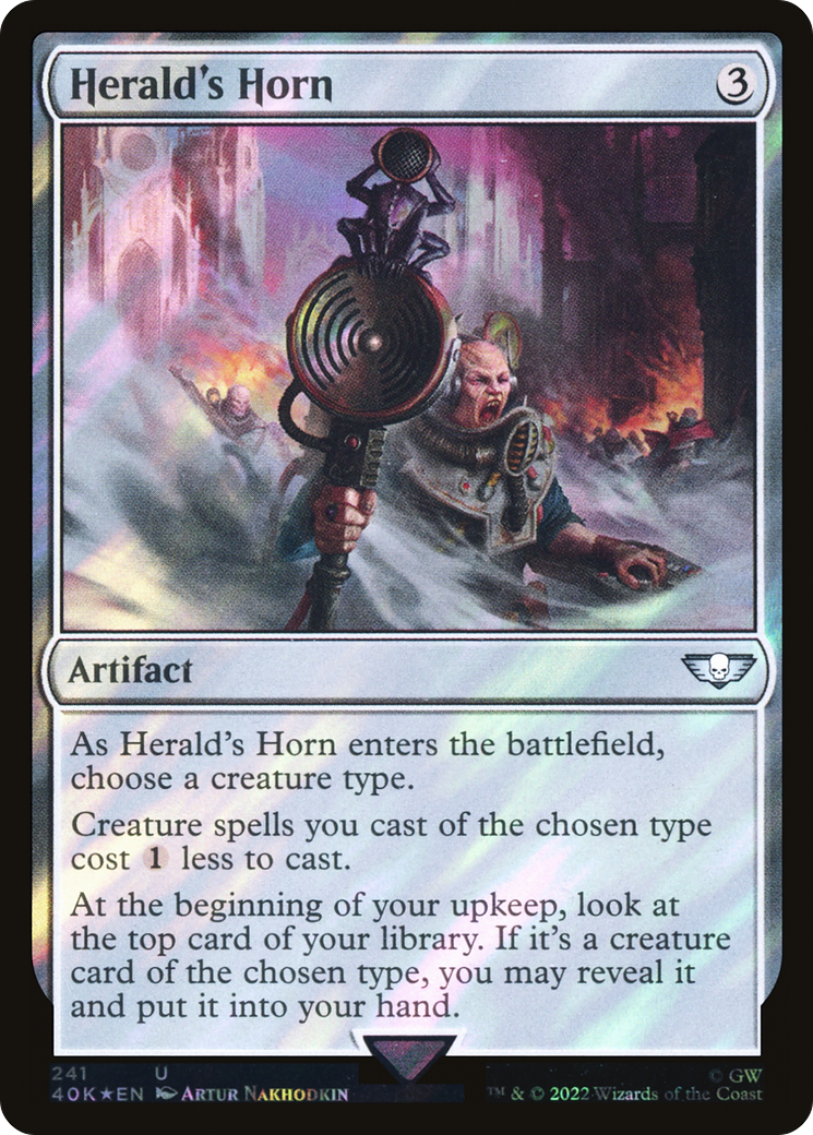 Image of Herald's Horn (Surge Foil) (40K-241) - Warhammer 40,000 Commander Foil
