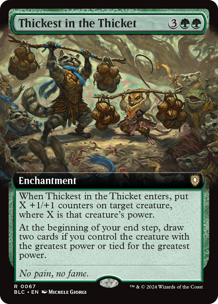 Image of Thickest in the Thicket (Extended Art) (BLC-067) - Bloomburrow Commander: (Extended Art)