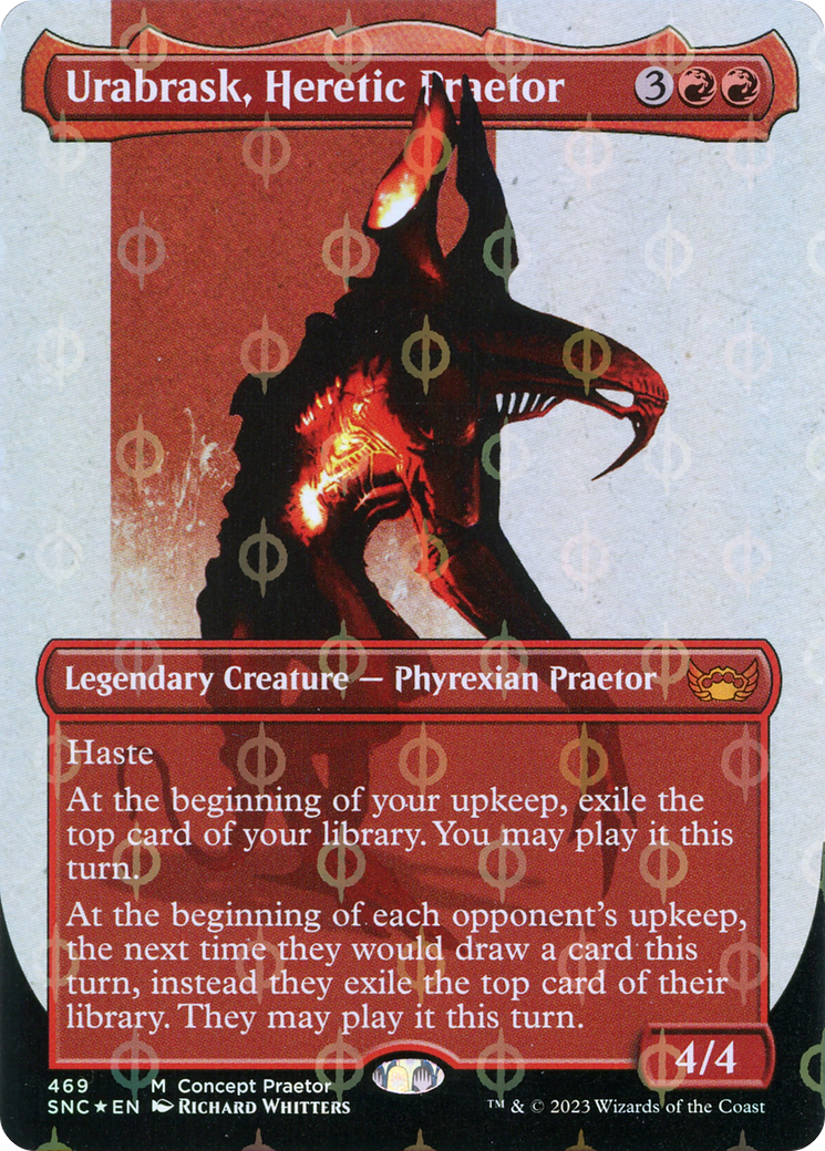 Image of Urabrask, Heretic Praetor (Concept Praetor) (Step-And-Compleat Foil) (ONE-469) - Streets of New Capenna (Borderless) Foil