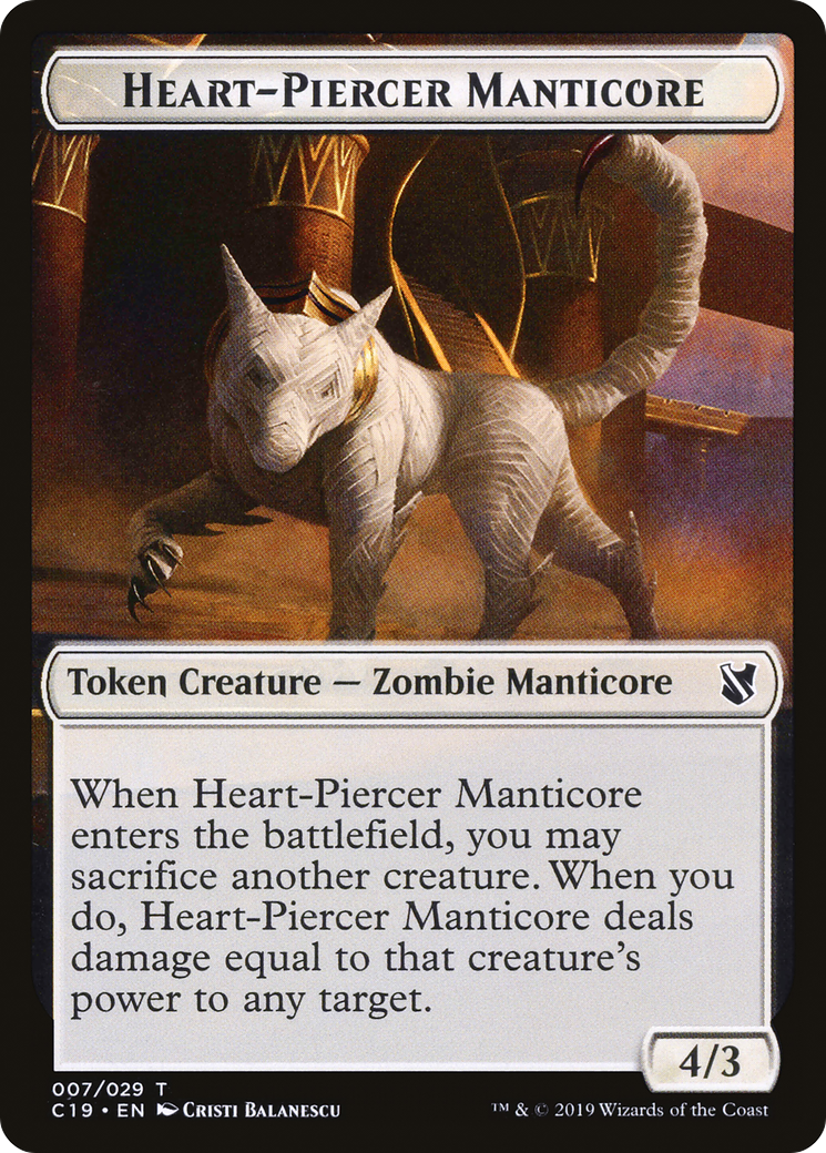 Image of Heart-Piercer Manticore (TC19-007) - Commander 2019 Tokens