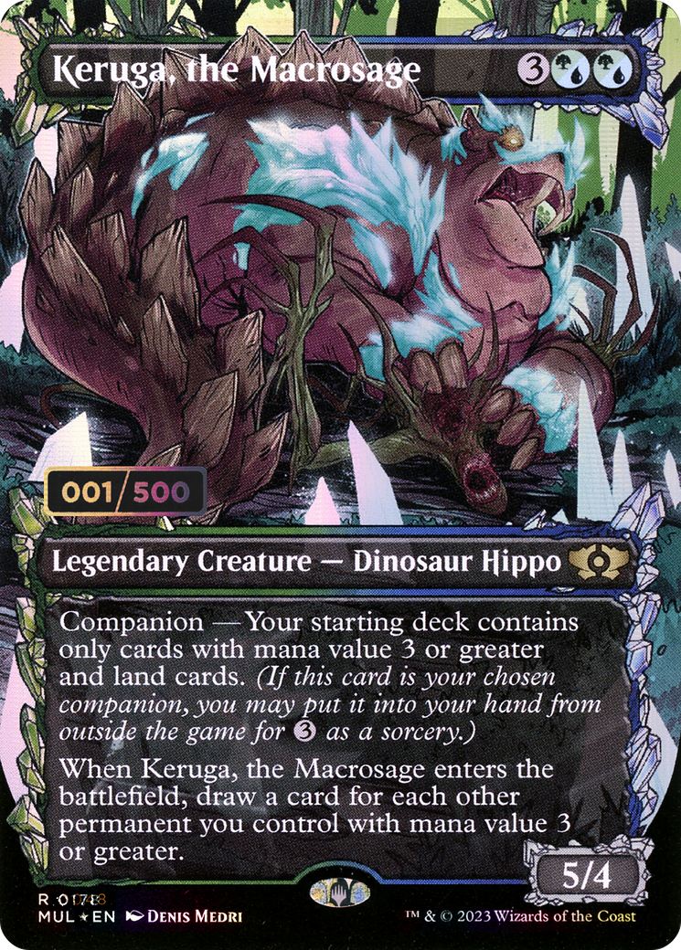Image of Keruga, the Macrosage (Serial Numbered) (MUL-178) - Multiverse Legends: (Showcase) (Borderless) Foil