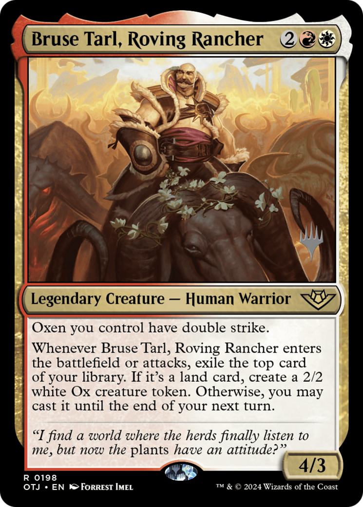 Image of Bruse Tarl, Roving Rancher (PPOTJ-198) - Outlaws of Thunder Junction Promos Foil